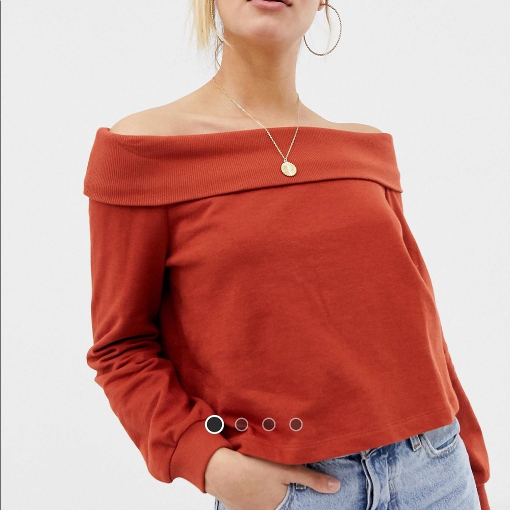 ASOS off shoulder sweatshirt